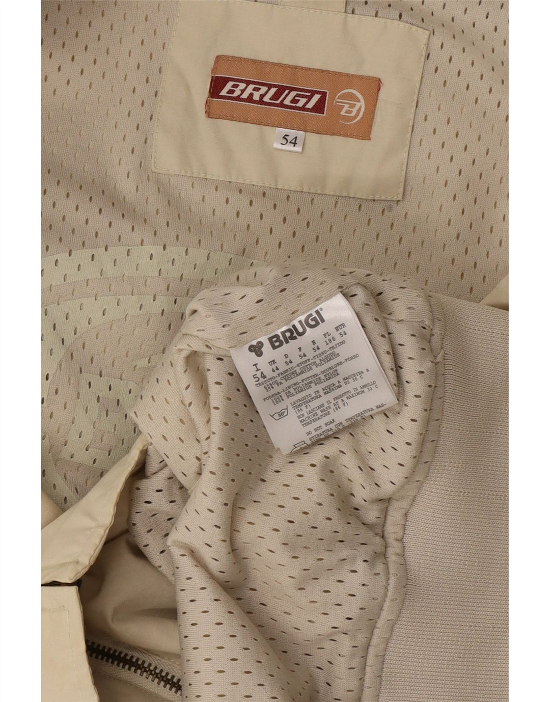 Brugi Herre Bomberjakke UK 44 2XL Beige Bomuld