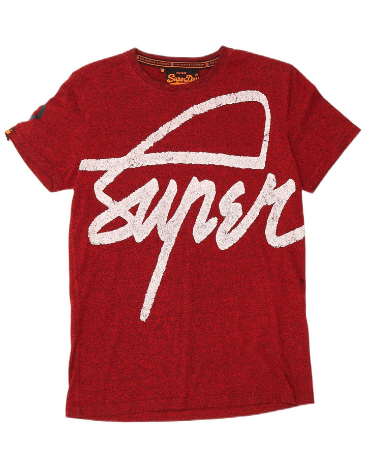SUPERDRY Herre grafisk T-shirt Top Medium Rød Bomuld