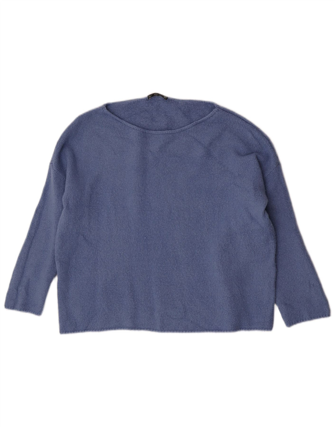 Zara Dame Boat Neck Jumper Sweater UK 14 Medium Blue