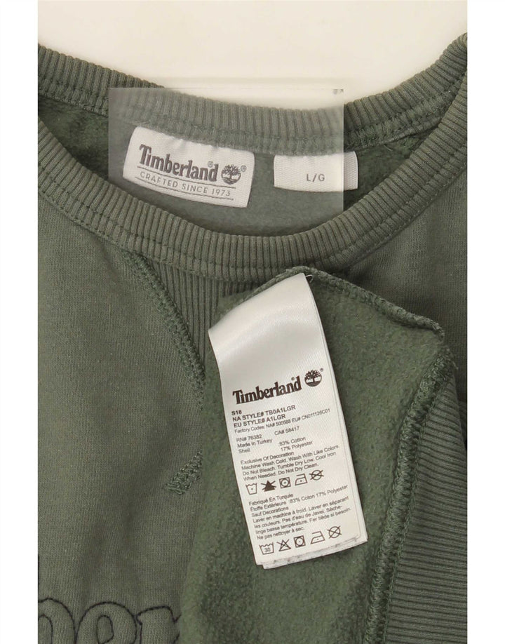 Timberland Herre Grafisk Sweatshirt Jumper Stor Grøn Bomuld