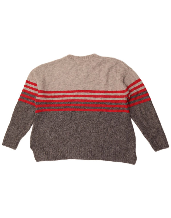 Marks & Spencer Dame sweater med rund hals DK 16 Stor grå stribet
