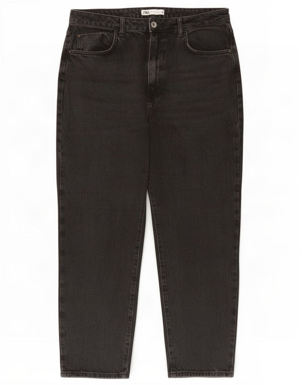 Zara Womens Tapered Jeans EU 44 XL W34 L27 Sort Bomuld