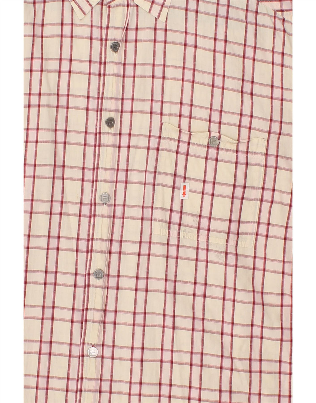 FILA Mens Shirt Medium Red Check Cotton Vintage Fila and Second-Hand Fila from Messina Hembry 