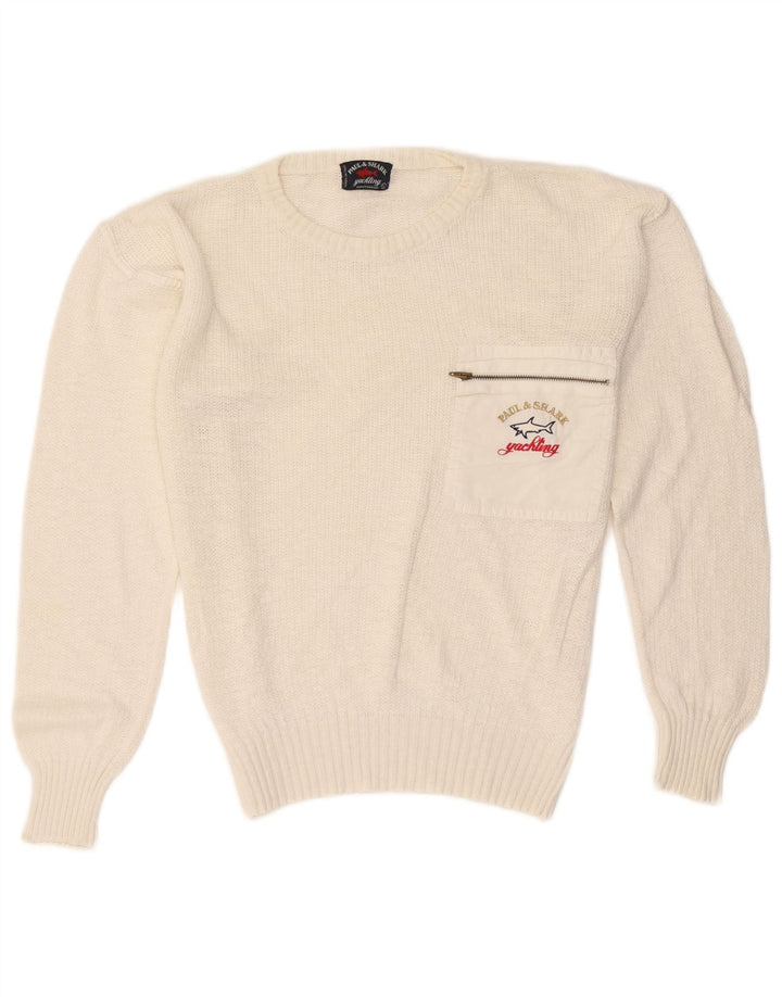 Paul & Shark Herre Crew Neck trøje Sweater Large Off White