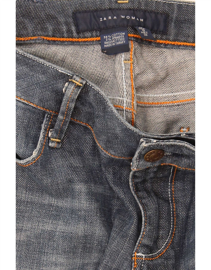 Zara Dame Capri Jeans EU 42 Large W32 L21 Marineblå Bomuld