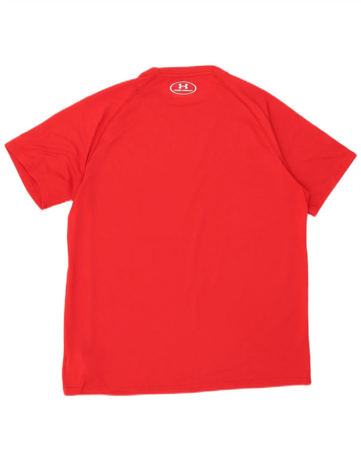 Under Armour Herre Heat Gear T-Shirt Top Medium Rød Polyester