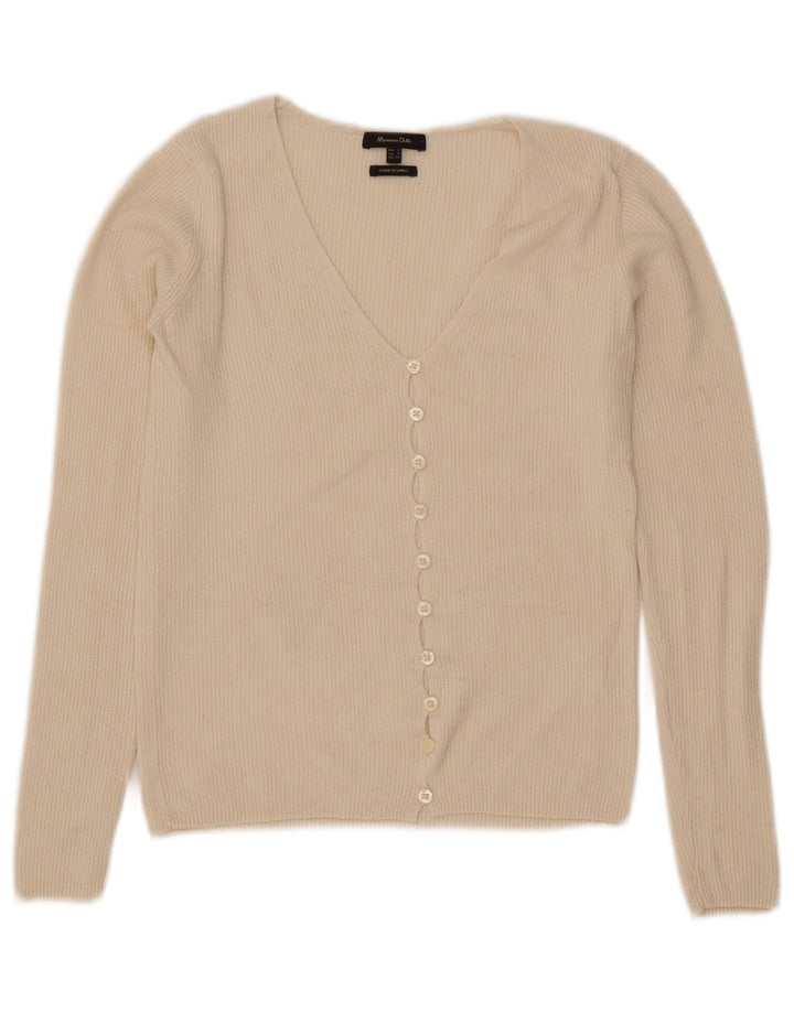 Massimo Dutti Dame Crop Cardigan Sweater UK 8 Small Off White