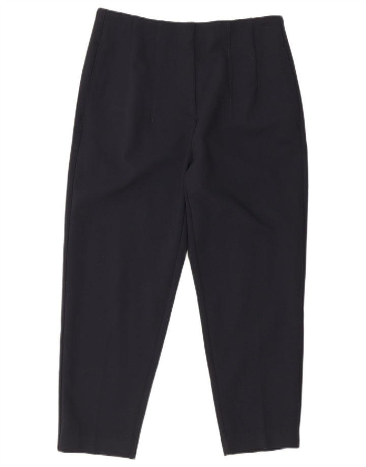 Marks & Spencer Dame Cropped Trousers UK 12 Medium W28 L23 Navy Blue