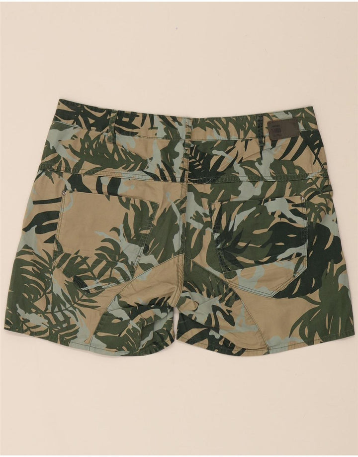 G-STAR Mens Abstract Pattern Cargo Shorts W31 Medium Green Colourblock Vintage G-Star and Second-Hand G-Star from Messina Hembry 