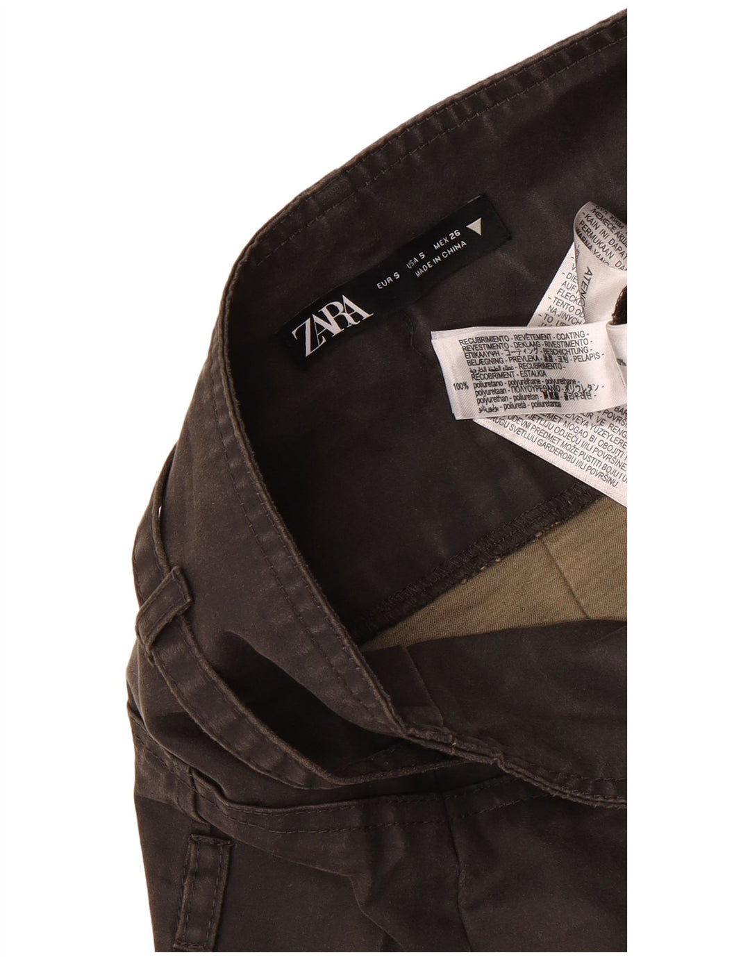 Zara Mini-nederdel til kvinder Small W26 sort polyurethan