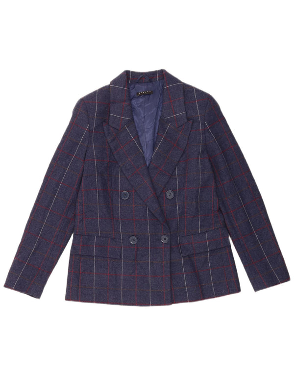 Sisley Womens 2-delt jakkesæt UK 10 Small W28 L29 Navy Blue Check