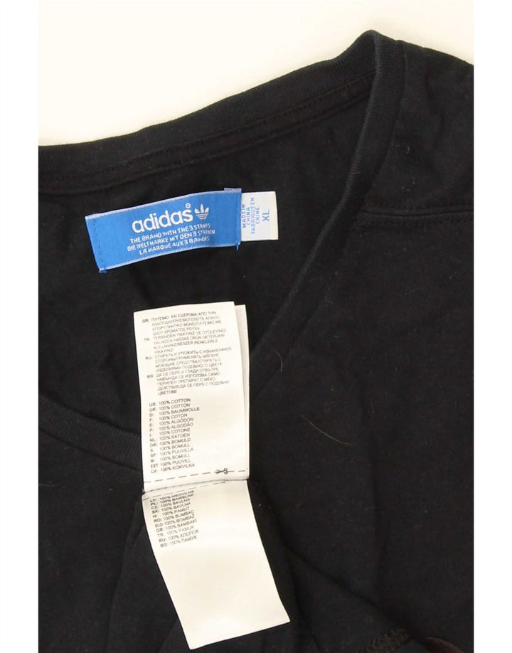 Adidas Herre T-Shirt Top XL Sort Bomuld