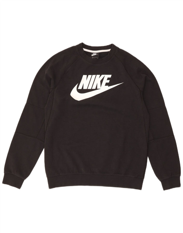 Nike Herre grafisk sweatshirt Jumper Medium Sort Bomuld