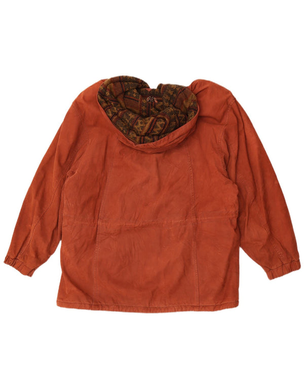 Alta Moda Dame Hætte Oversized Læderfrakke IT 46 Large Maroon