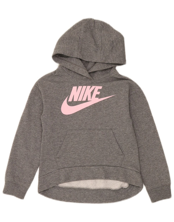 Nike piger grafisk hættetrøje 6-7 år stor grå bomuld