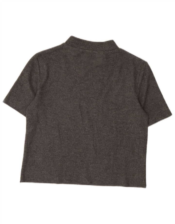 Zara Womens Crop T-Shirt Top UK 10 Small Grå Polyester