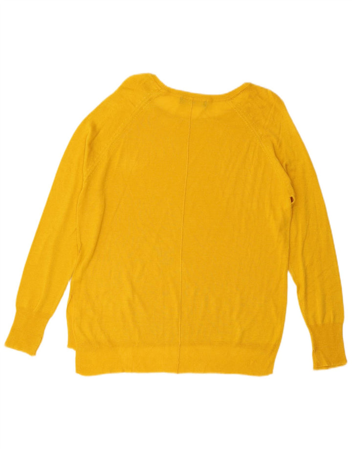 ZARA Womens Boat Neck Jumper Sweater UK 14 Medium Yellow