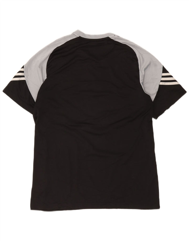 Adidas Herre Climalite Grafisk T-Shirt Top Stor Sort Colourblock Polyester