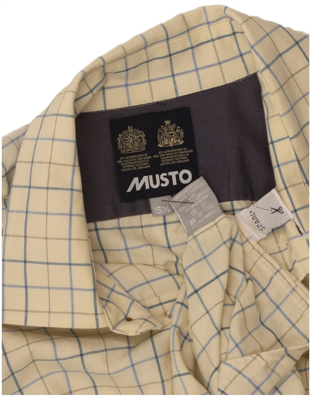 Musto herreskjorte str. 15 1/2 medium gul ternet bomuld