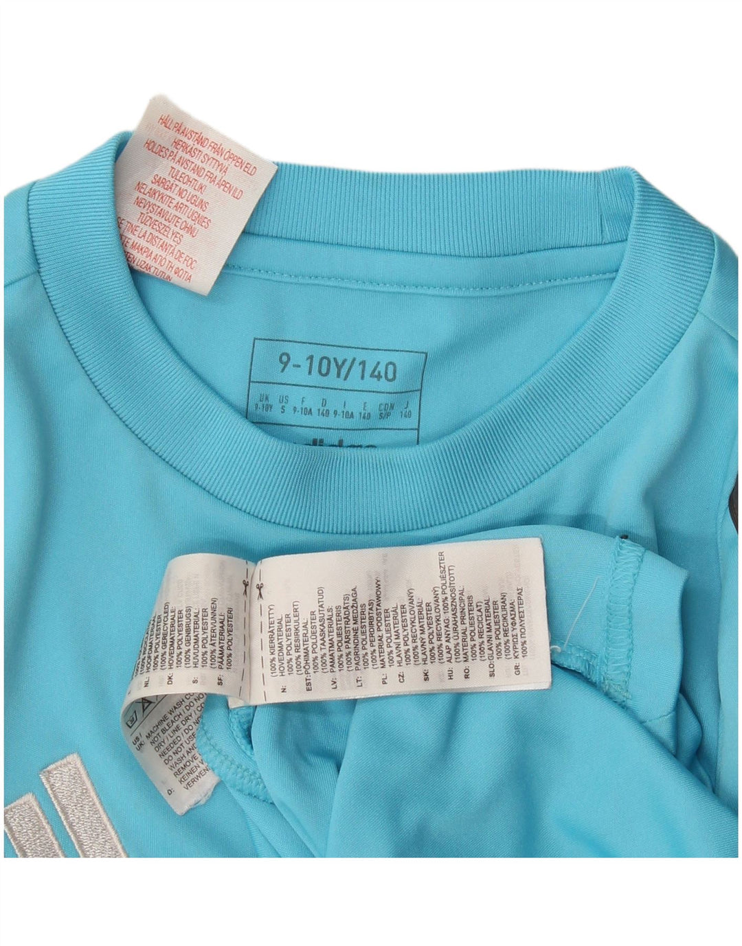 Adidas Boys Aeroready T-Shirt Top 9-10 År Blå Polyester