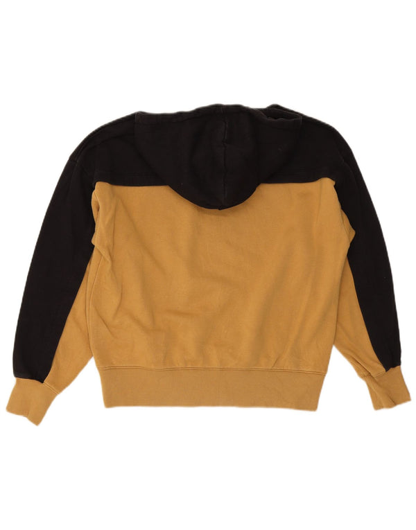 Champion Graphic Hoodie Jumper UK 14 Medium Yellow Colourblock