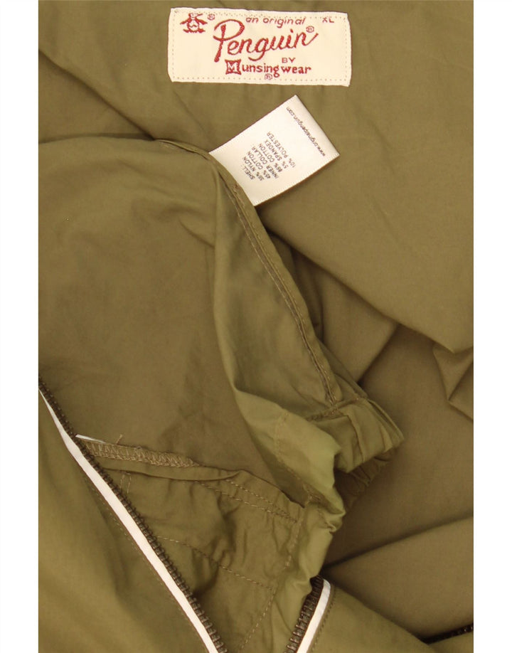 PENGUIN Bomberjakke til mænd UK 42 XL Khaki stribet nylon