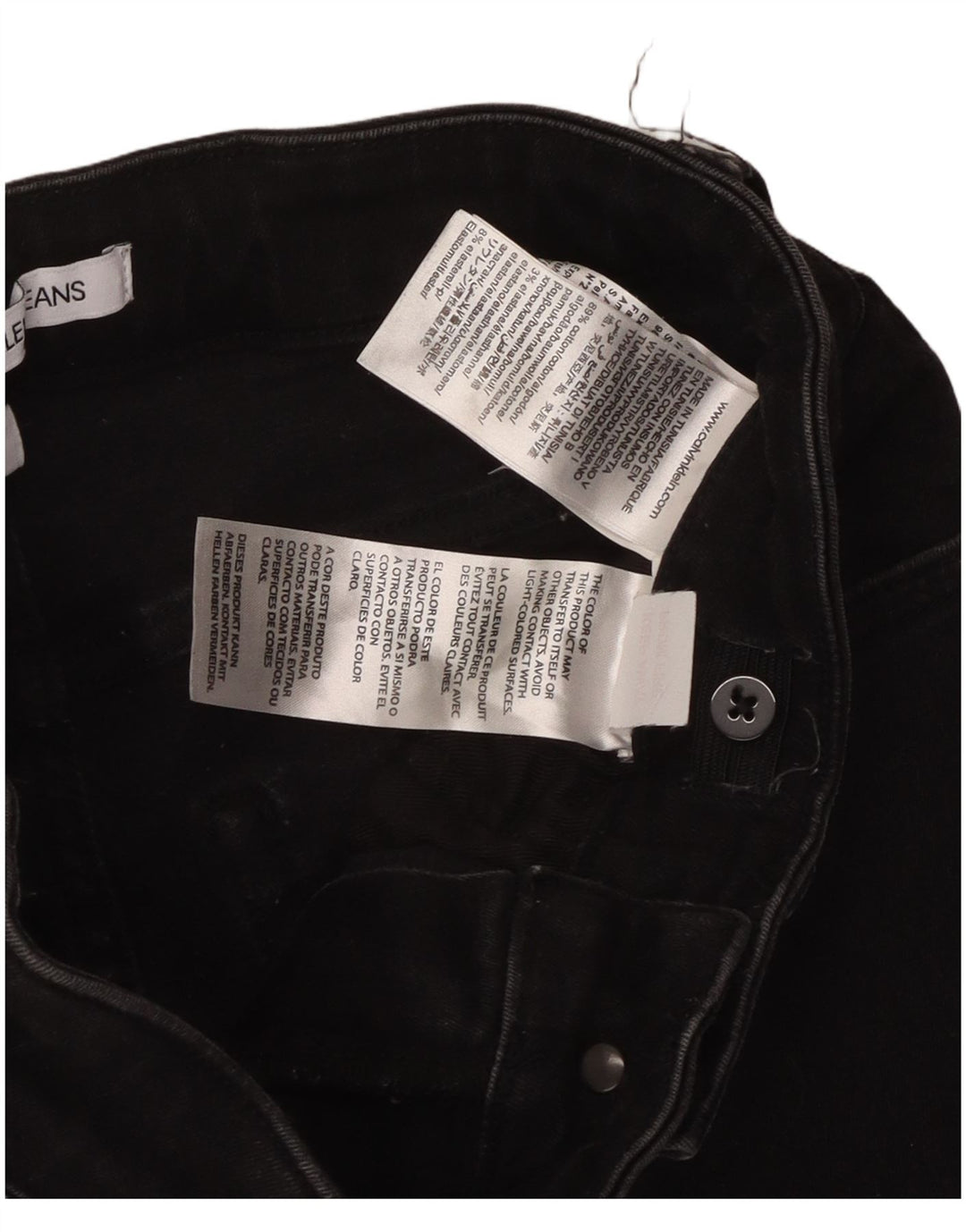 CALVIN KLEIN Drenge Skinny Jeans 13-14 år W26 L29 Sort Bomuld