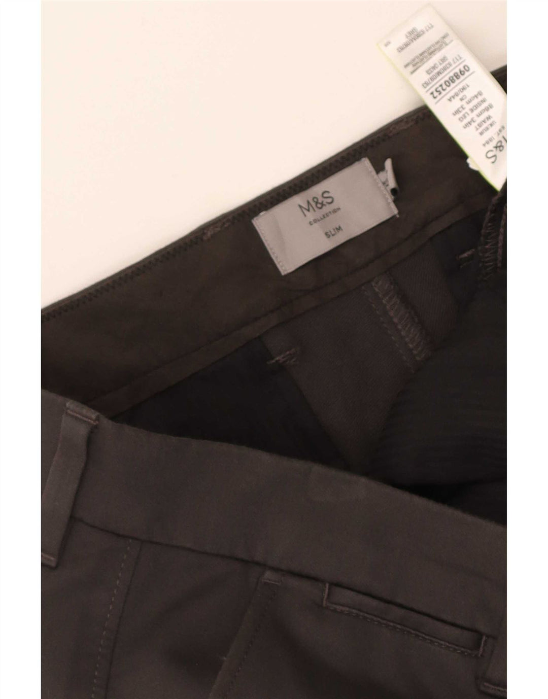 Marks & Spencer Slim Chinobukser til kvinder W34 L33 Grå bomuld