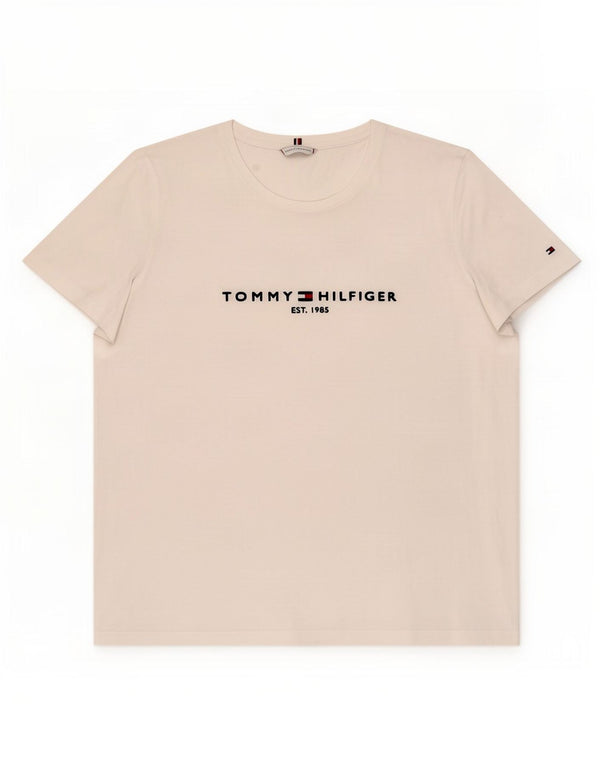 Tommy Hilfiger Dame Grafisk T-Shirt Top UK 18 XL Hvid Bomuld