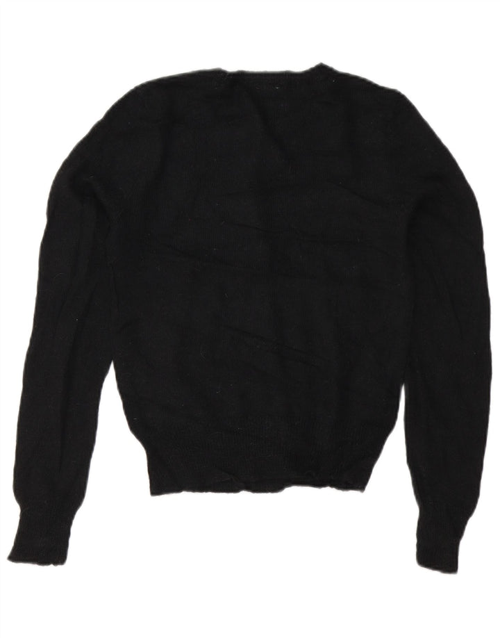 J. Crew Womens Crop Cardigan Sweater UK 12 Medium Black Acryl