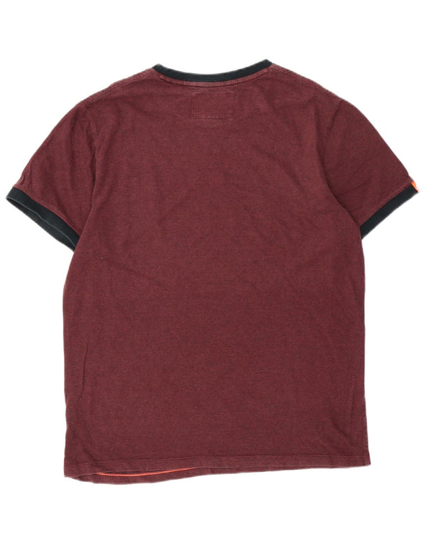 SUPERDRY Herre T-Shirt Top XL Bourgogne bomuld