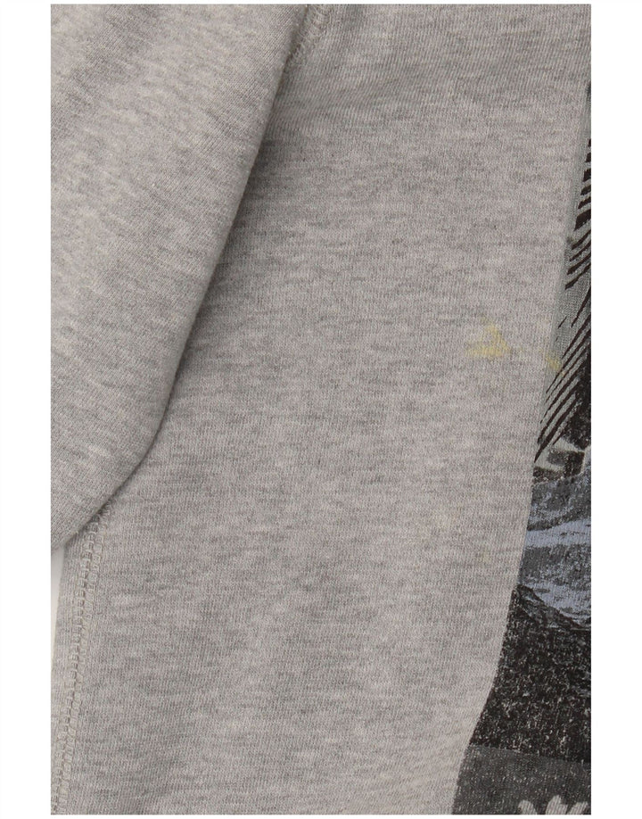 Quiksilver Herre grafisk sweatshirt jumper stor grå bomuld