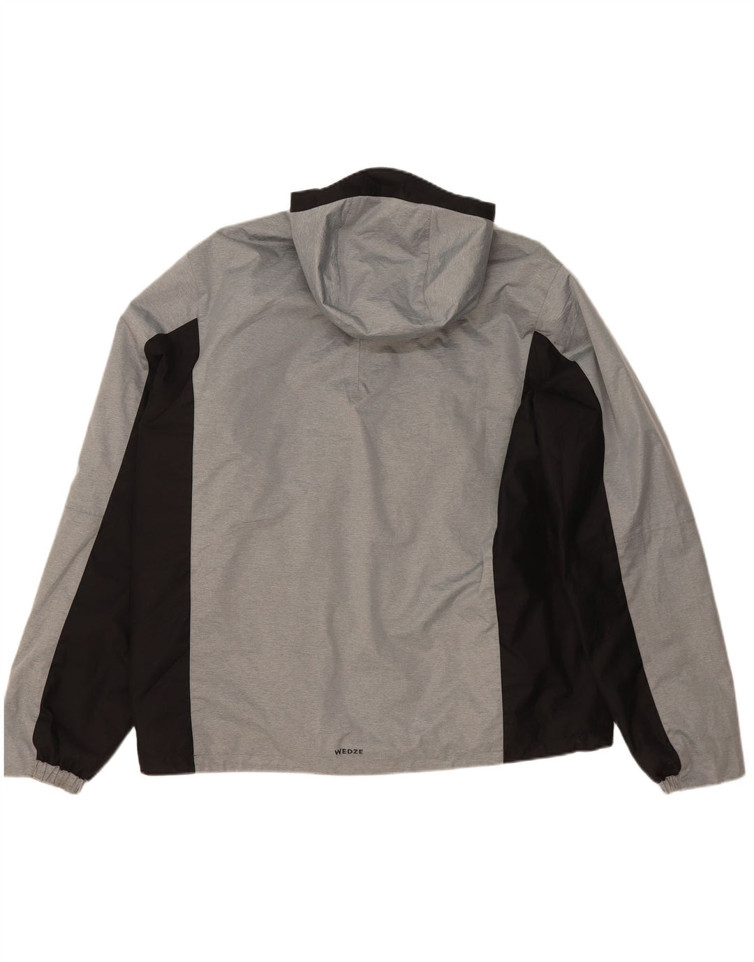 Decathlon Herre Hooded Windbreaker Jacket UK 44 2XL Grå Colourblock