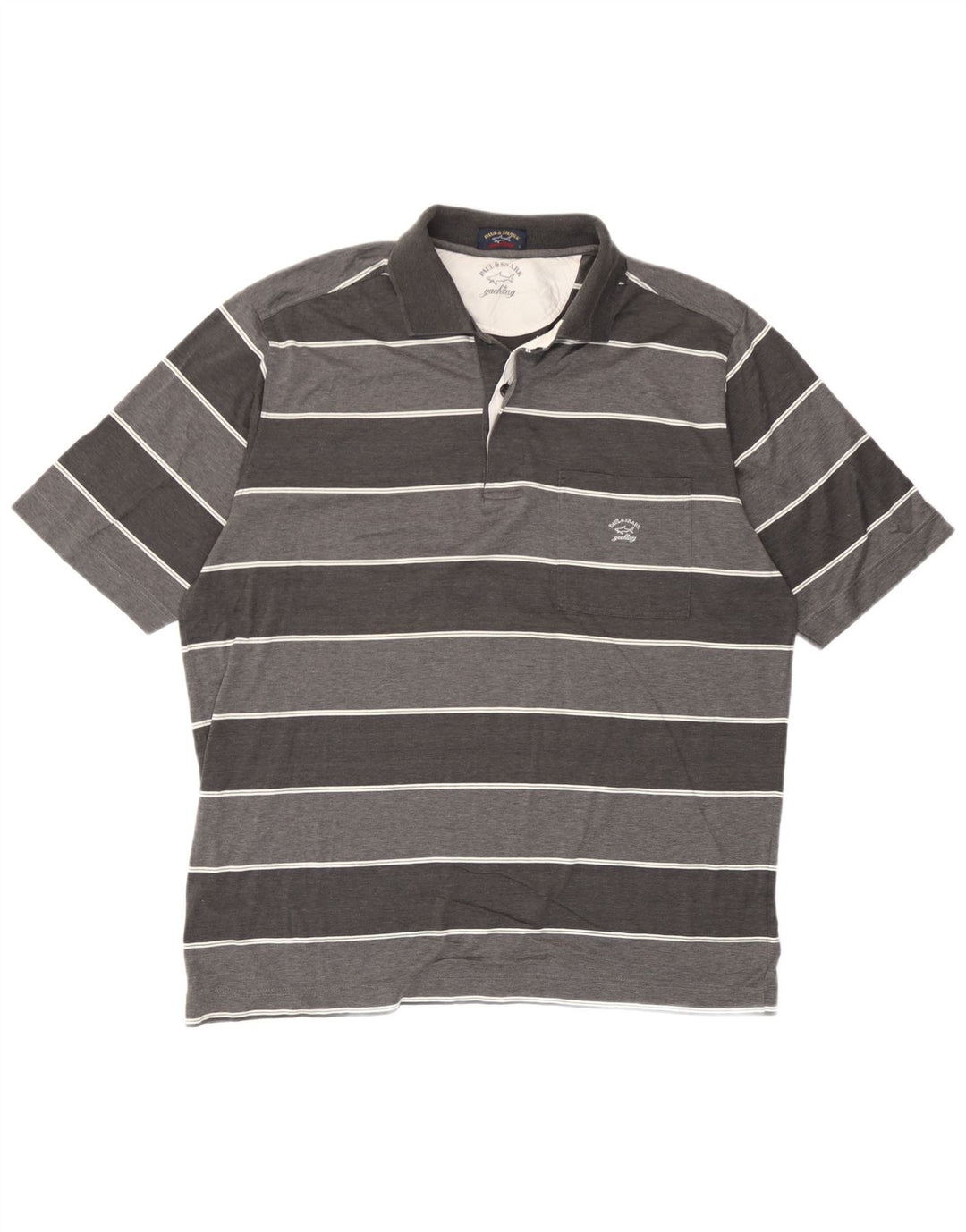 Paul & Shark herre poloshirt, stor grå stribet