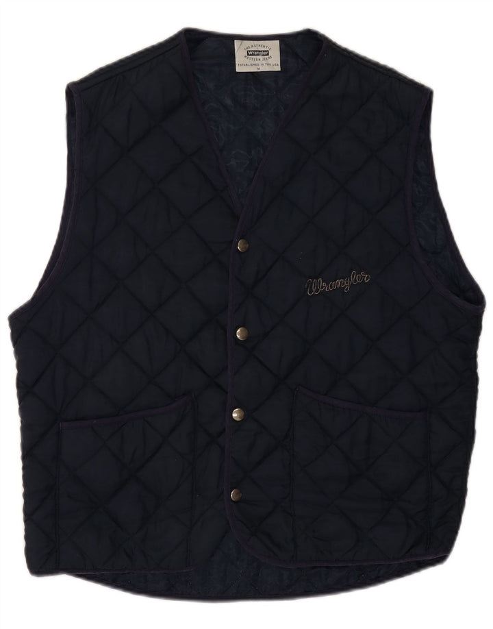 Wrangler Herre Quiltet Gilet UK 38 Medium Navy Blue Polyamid
