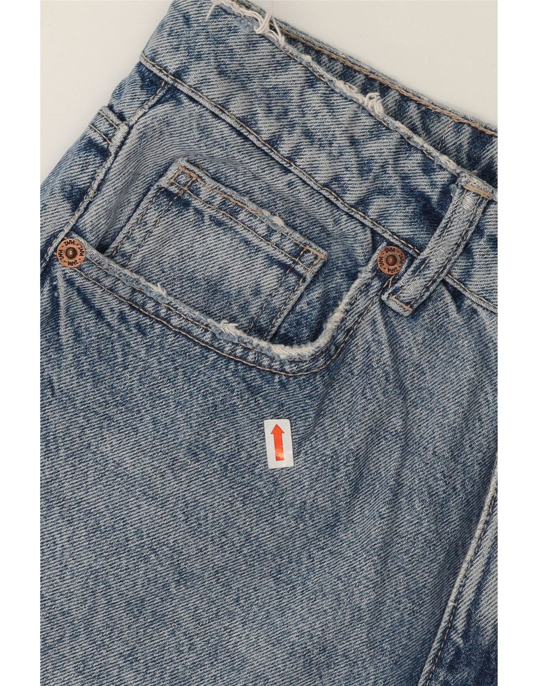 ZARA Womens Distressed Straight Jeans EU 38 Small W28 L28 Blue Cotton Vintage Zara and Second-Hand Zara from Messina Hembry 