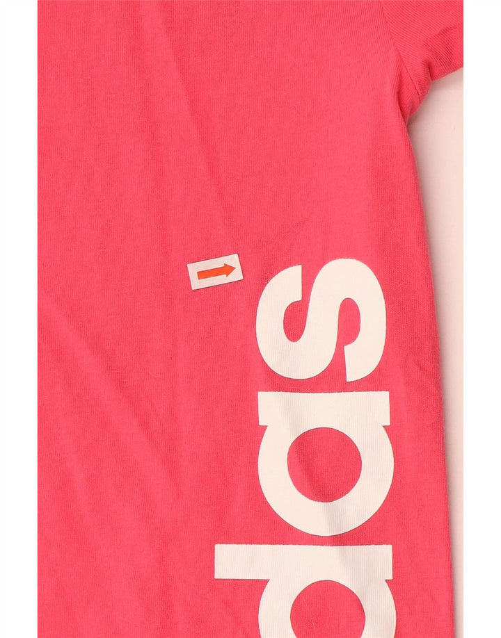 ADIDAS piger Climalite grafisk t-shirt top 13-14 år Pink bomuld