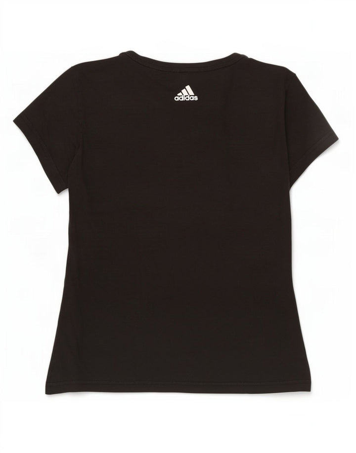 Adidas Dame Grafisk T-Shirt Top UK 12 Medium Sort