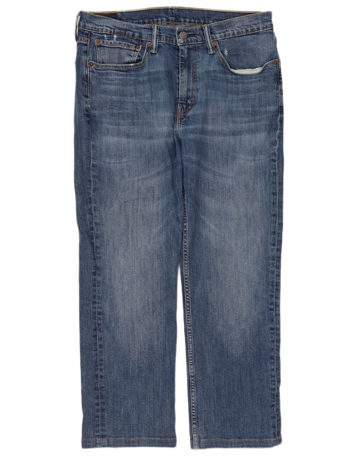 LEVI'S Herre 514 Distressed Straight Jeans W34 L27 Blå Bomuld