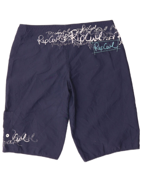Rip Curl Dame lavtalje grafiske svømmeshorts US 12 XL Navy Blue