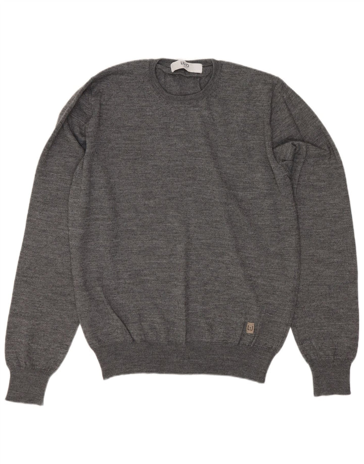 Liu Jo Dame Jumper Sweater UK 10 Small Grey Virgin Wool