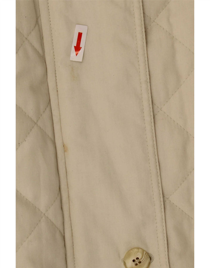 Vintage kviltet jakke til kvinder IT 54 2XL Beige