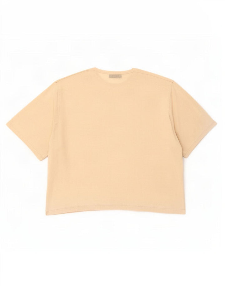 Zara Dame Oversized T-Shirt Top UK 10 Small Off White Viscose