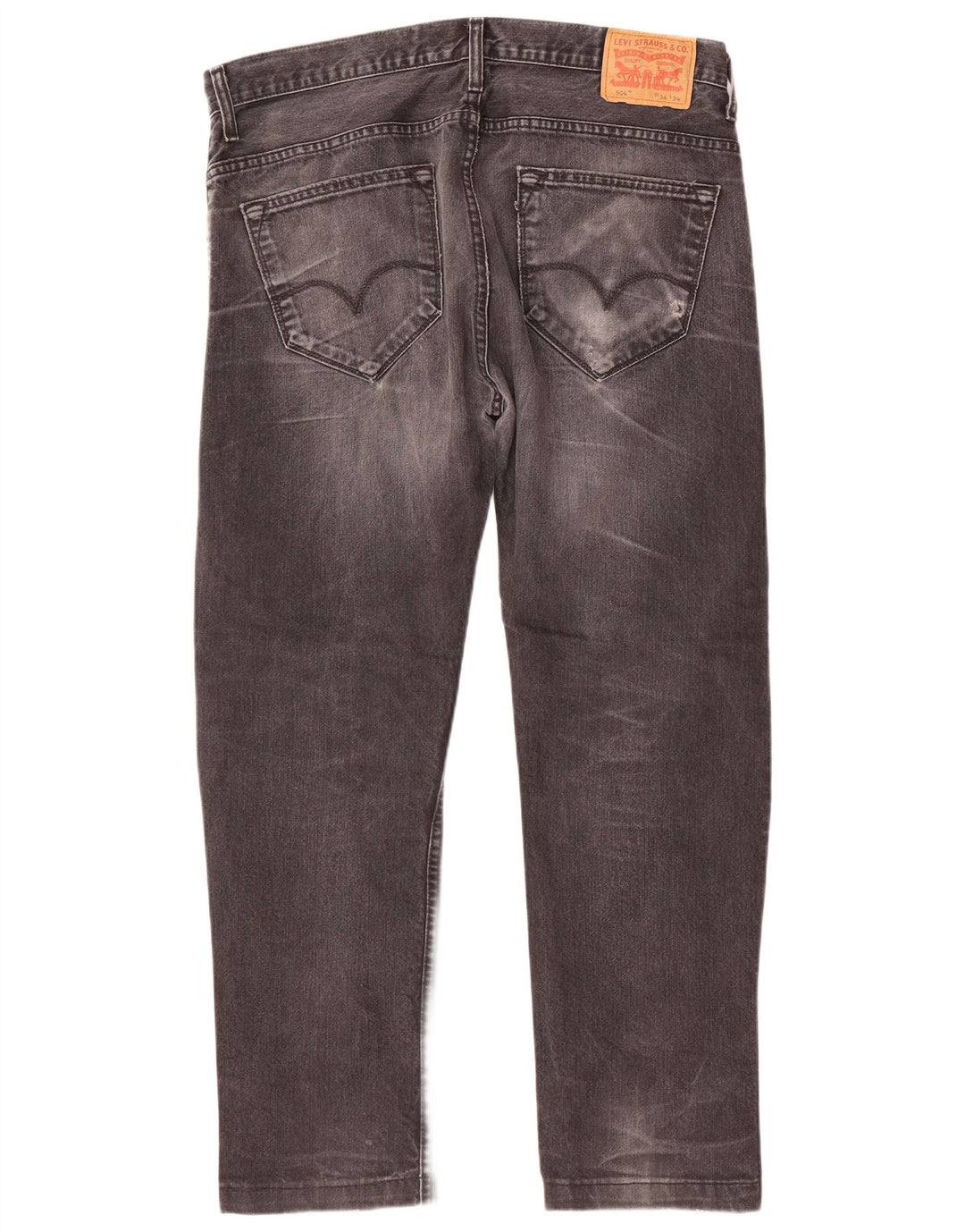 Levi's Herre 504 Straight Jeans W34 L29 Grå Bomuld