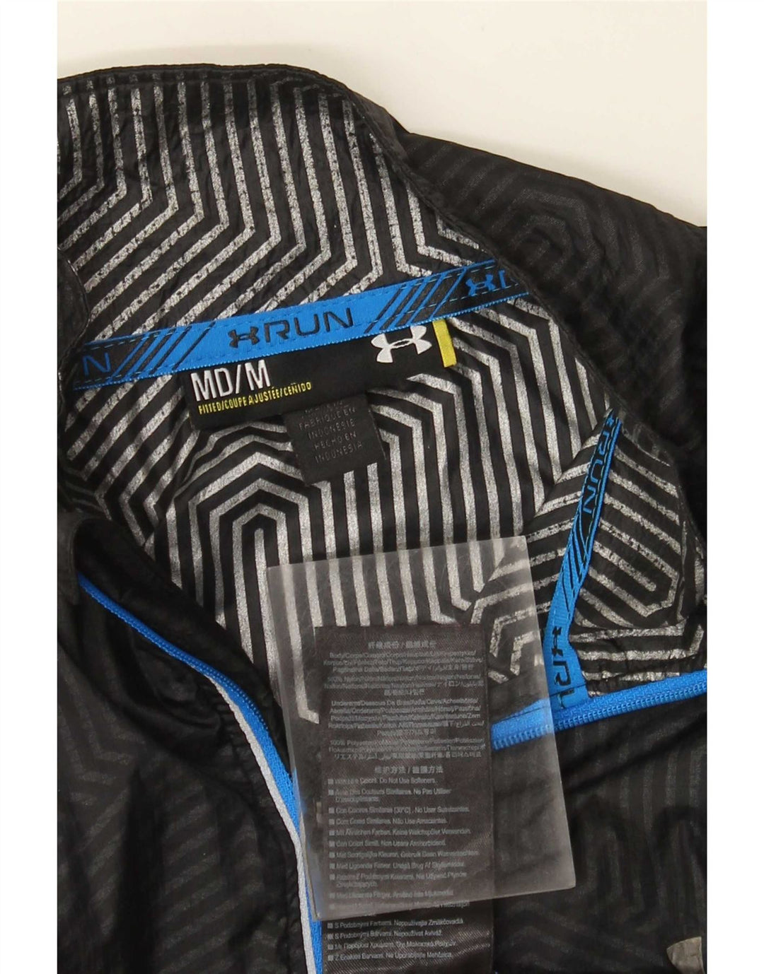 Under Armour Regnjakke til mænd UK 38 Medium Sort Colourblock Nylon