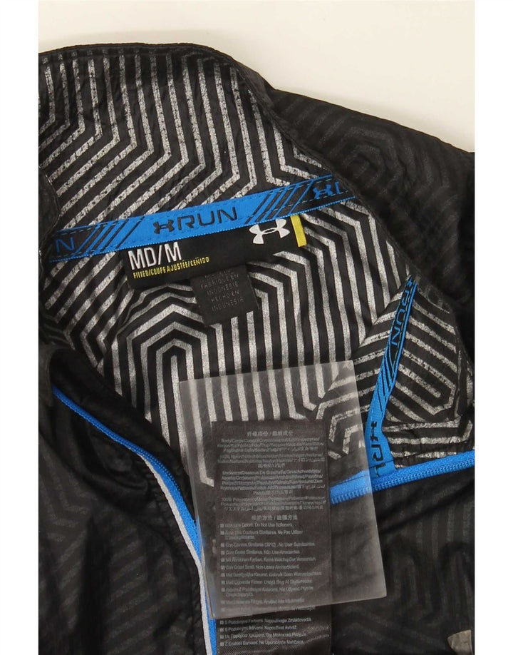 Under Armour Regnjakke til mænd UK 38 Medium Sort Colourblock Nylon