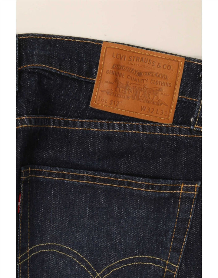Levi's Dame Slim Tapered Jeans W33 L32 Marineblå Bomuld