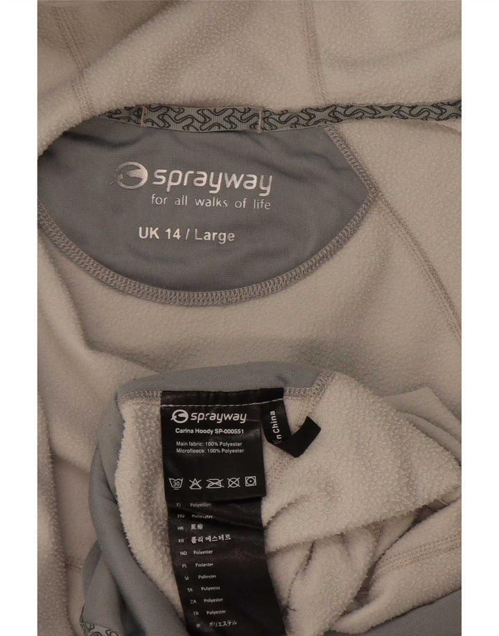 Sprayway dame fleecejakke med hætte UK 14 Stor hvid polyester