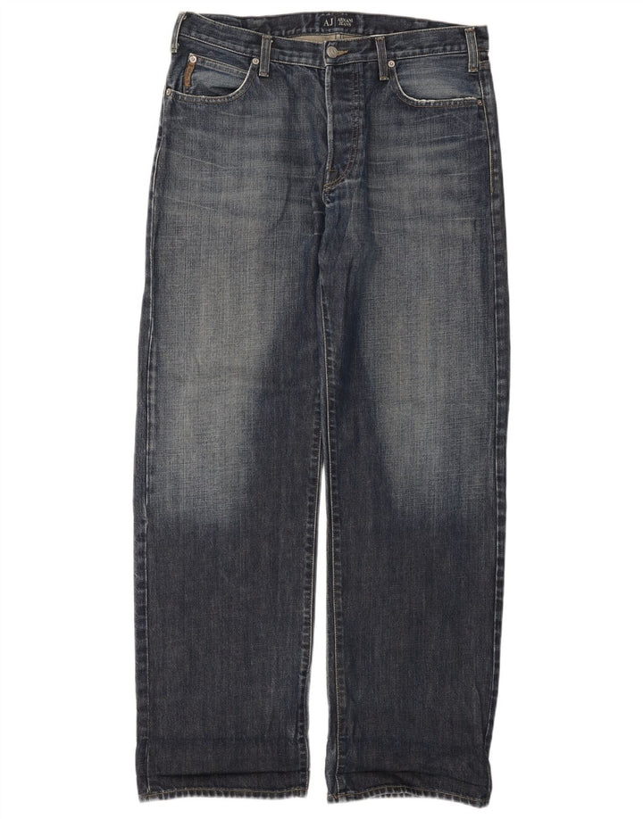 Armani Straight Jeans til mænd W36 L33 Marineblå