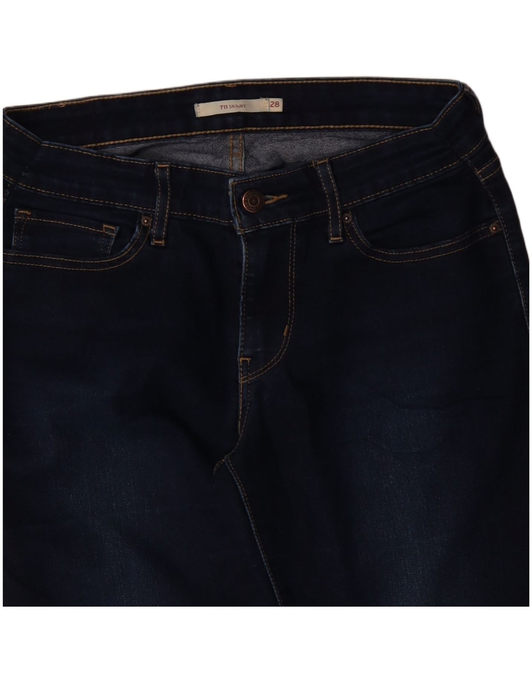 LEVI'S Dame 711 Skinny Jeans W28 L28 Marineblå